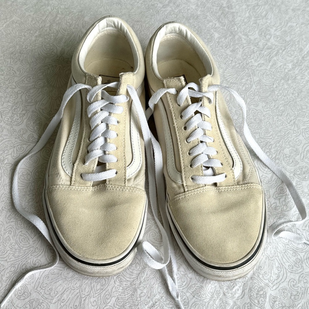 Vans old skool cream and white sneakers